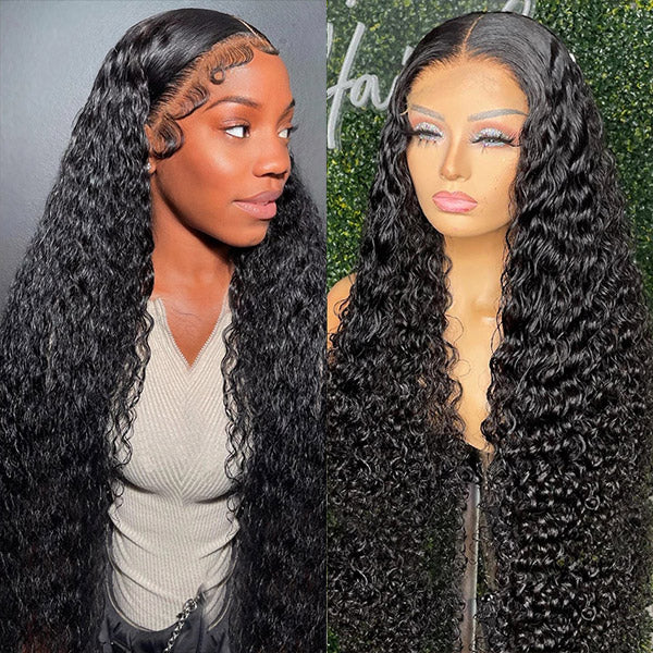 30 inch Water Wave 5x5 HD Lace Closure Wig Human Hair Wigs For Black Women