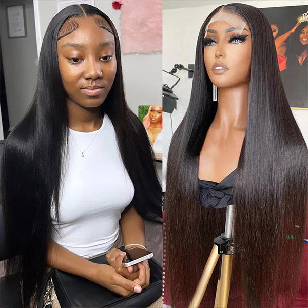 Straight Human Hair 5x5 Lace Closure Wig Long HD lace Wigs 30 inch Hair