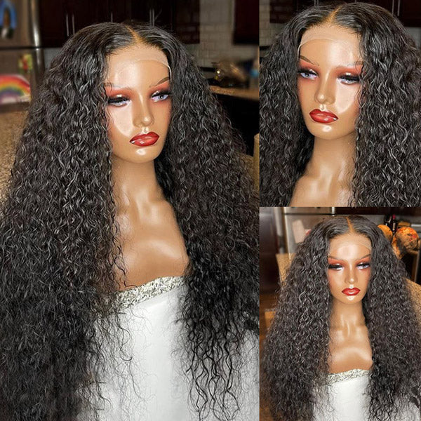 30 inch Water Wave 5x5 HD Lace Closure Wig Human Hair Wigs For Black Women