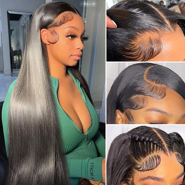 Straight Human Hair 5x5 Lace Closure Wig Long HD lace Wigs 30 inch Hair