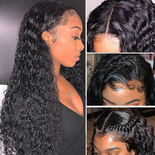 30 inch Water Wave 5x5 HD Lace Closure Wig Human Hair Wigs For Black Women