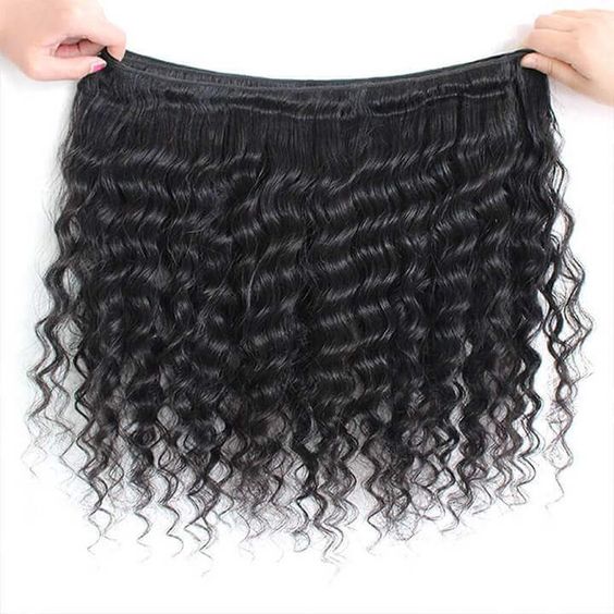 Deep Wave Bundles with 13x4 Lace Frontal HD Lace Frontal and Bundles Human Remy Deep Curly Hair Bundles with Lace Frontal