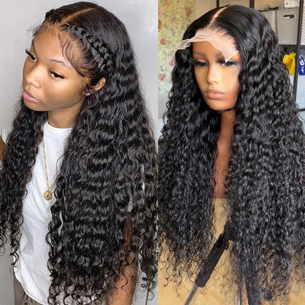 30 inch Water Wave 5x5 HD Lace Closure Wig Human Hair Wigs For Black Women