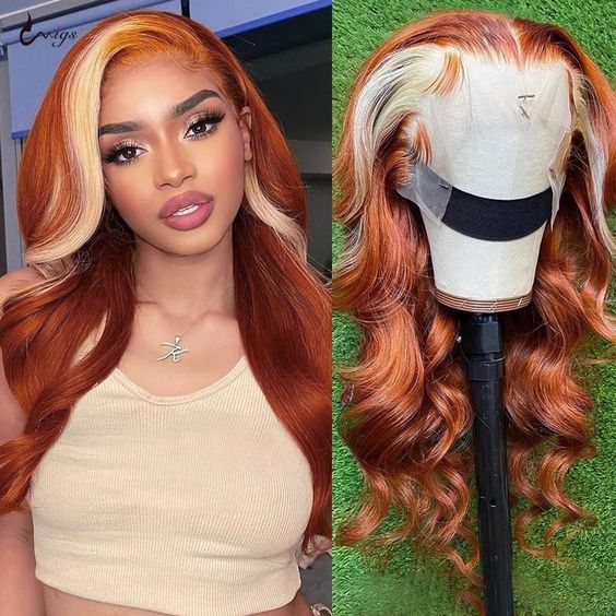 Ginger Hair 613 Blonde Balayage Lace Front Wig Human Hair Wigs For Women