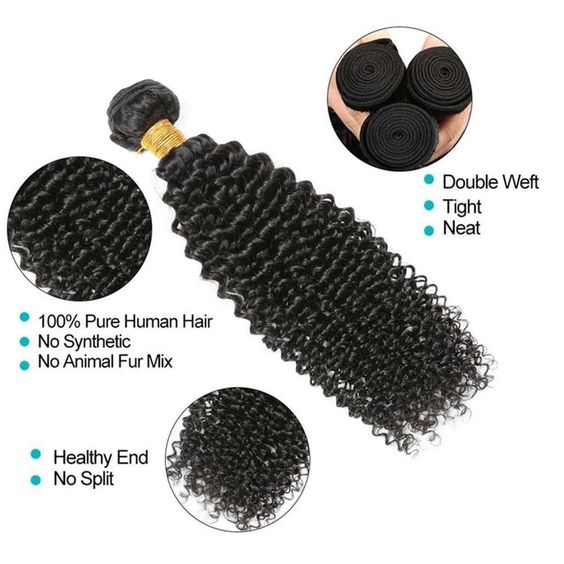 Brazilian Curly Hair 3 Bundles with Closure Transparent Lace Closure with Remy Hair Extension