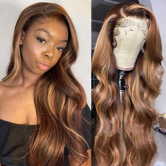 brown hair with blonde highlight