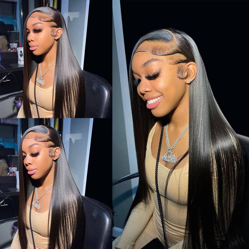 Straight Human Hair Wig 13x4 Lace Front Wigs Long Straight Frontal Wig Glueless Lace Wigs
