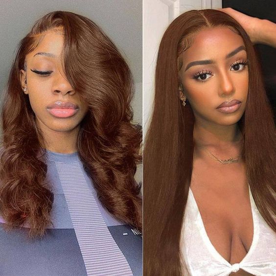 Dark Brown Hair 13x4 Lace Front Wig Transparent Lace Human Hair Wigs 180% Density