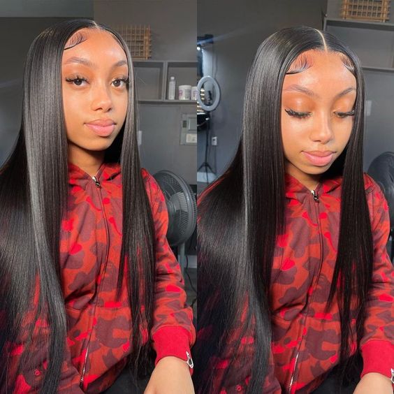 4x4 Lace Closure Wig Straight Hair Glueless Lace Wig 200% Density Human Hair Wigs 40 Inch