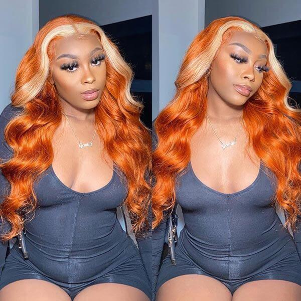 Ginger Hair 613 Blonde Balayage Lace Front Wig Human Hair Wigs For Women