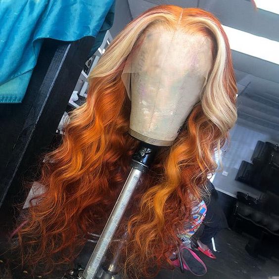 Ginger Hair 613 Blonde Balayage Lace Front Wig Human Hair Wigs For Women