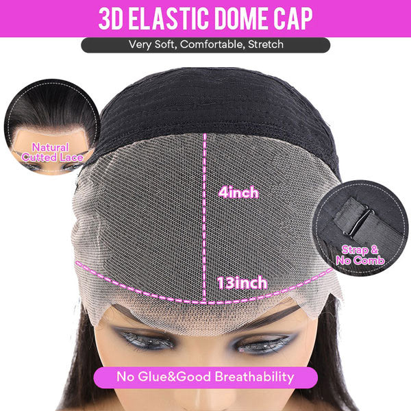 13x4 Water Wave HD Glueless Lace Front Wig For Black Women Brazilian Wet and Wave Human Hair Wig