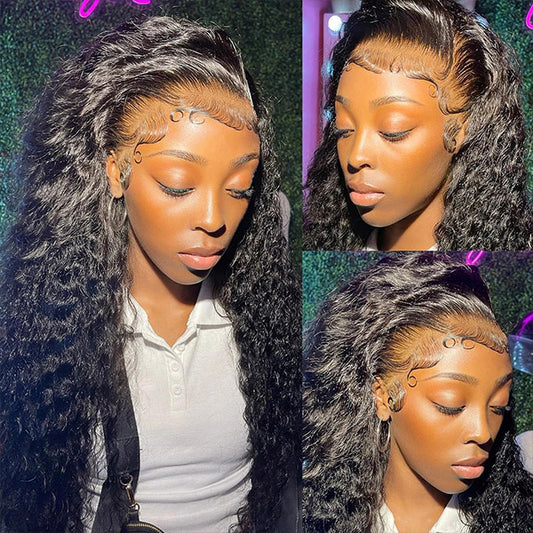 13x4 Water Wave HD Glueless Lace Front Wig For Black Women Brazilian Wet and Wave Human Hair Wig