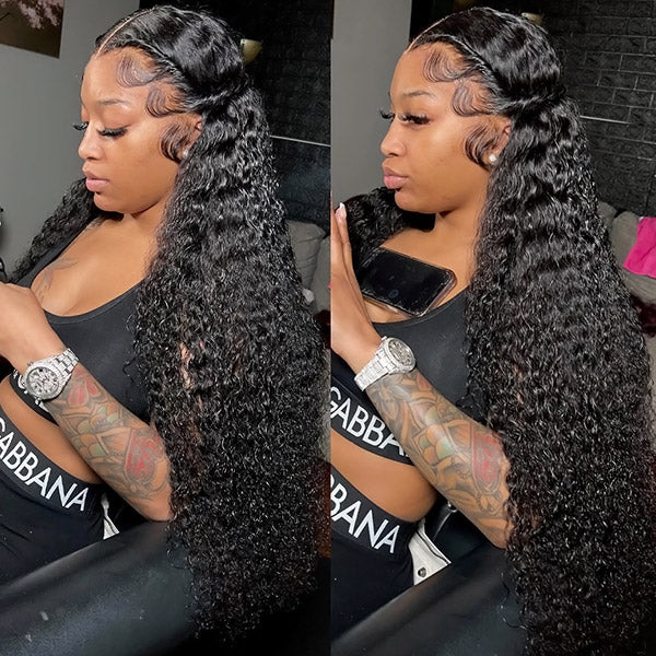 HD 4x4 Water Wave Lace Closure Wig Brazilian Glueless Human Hair Wigs for Women with Pre Plucked
