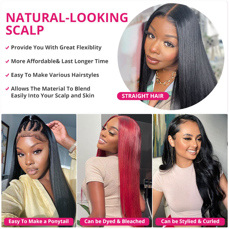 Lace Front Wig Human Hair Bone Straight Wig Undetectable 13x4 Lace Wig