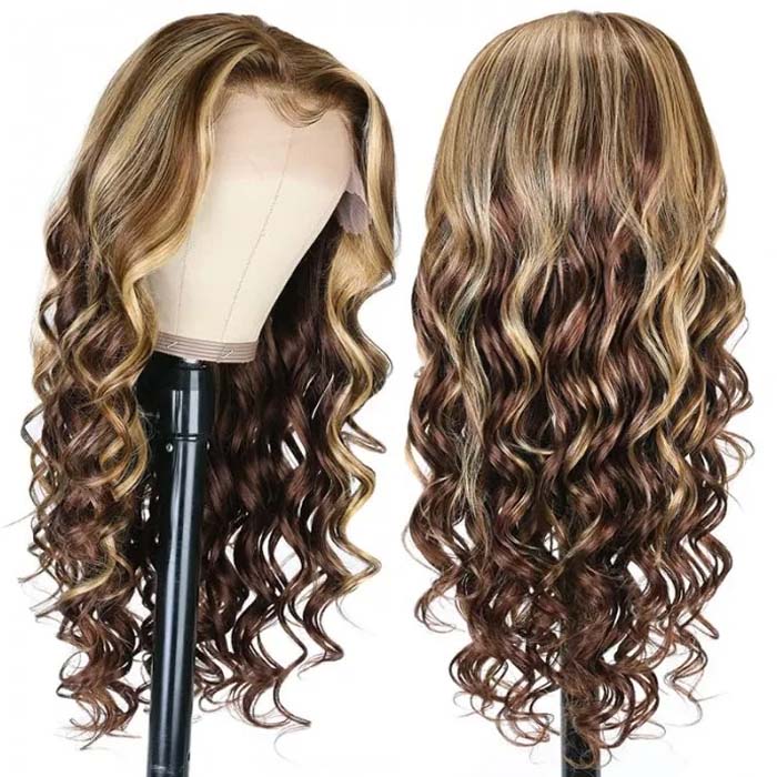 Highlights Wig Loose Deep Wave 13x4 Lace Front Wig Transparent Lace Wigs