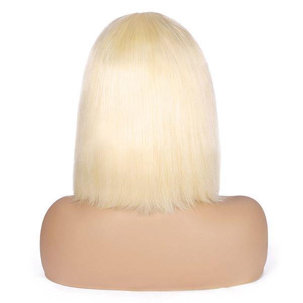 Uwigs Short Bob Lace Wig 613# Blonde Straight Human Hair Wigs