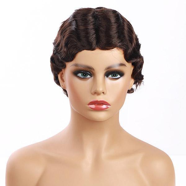 Uwigs Short Bob Wigs Fashion Curly Human Hair Wigs