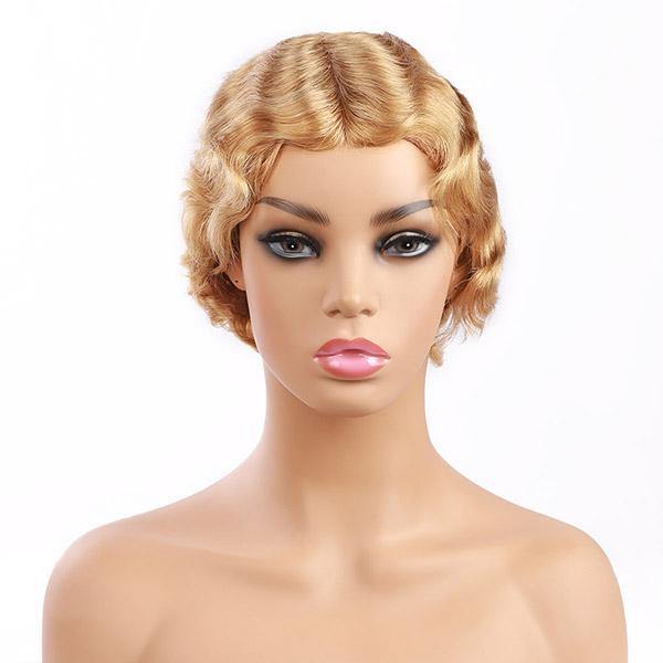 Uwigs Short Bob Wigs Fashion Curly Human Hair Wigs