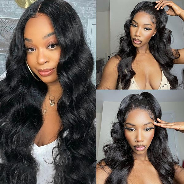 Uwigs 200% Density Body Wave 4x4 HD Lace Closure Glueless Wigs for Women No Glue