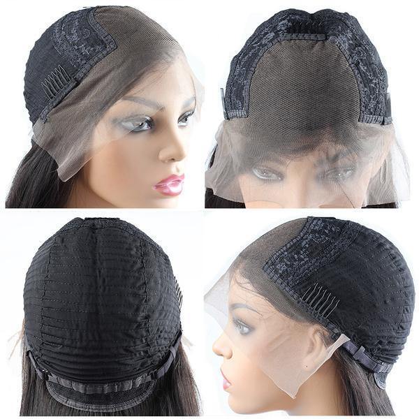 deep wave human hair lace front wig