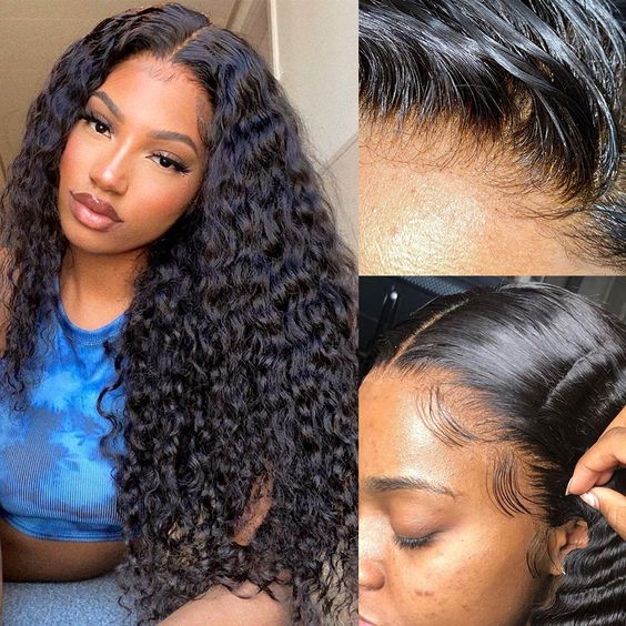 Pre Plucked 13x6 Lace Front Wig HD Lace Deep Wave Human Hair Lace Front Wigs