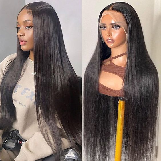 Straight Human Hair Wig 13x4 Lace Front Wigs Long Straight Frontal Wig Glueless Lace Wigs