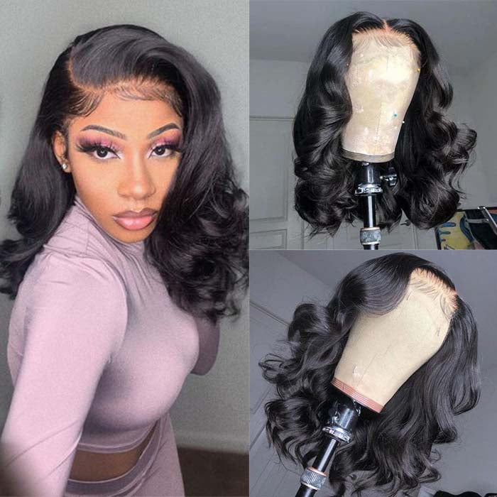 Short Bob Wig Loose Body Wave Human Hair Lace Wigs