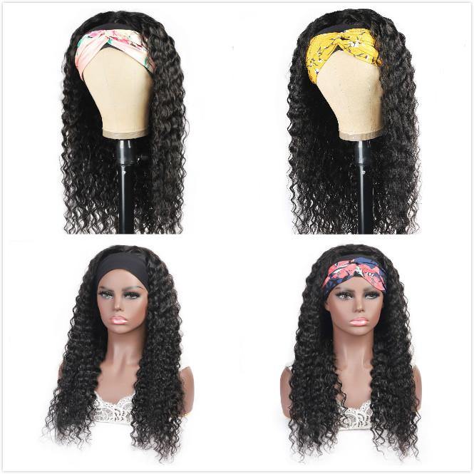 uwigs deep wave headband human hair half wigs