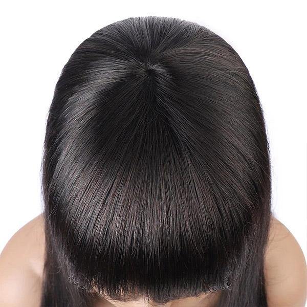 Straight Hair Short Bob Wig Machine Made Wigs with Bangs