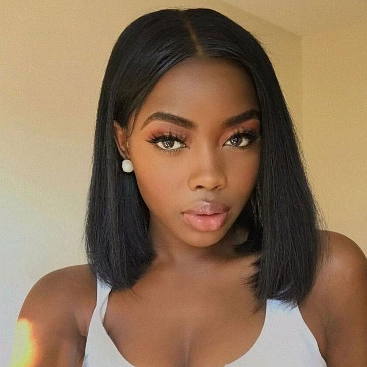 UWigs Short Bob Wig Straight Hair Wig 2x6 Lace Front Human Hair Wigs - UWigs