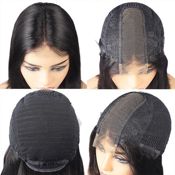 UWigs Affordable Straight Hair Short Bob Human Wigs 2x6 Lace Front Wig