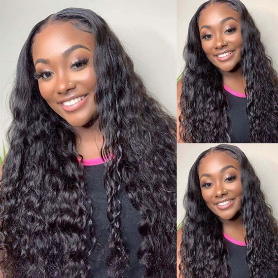Water Wave Wig 13x4 Lace Front Pre Plucked Undetectable Transparent Lace Frontal Wig Human Hair Wigs