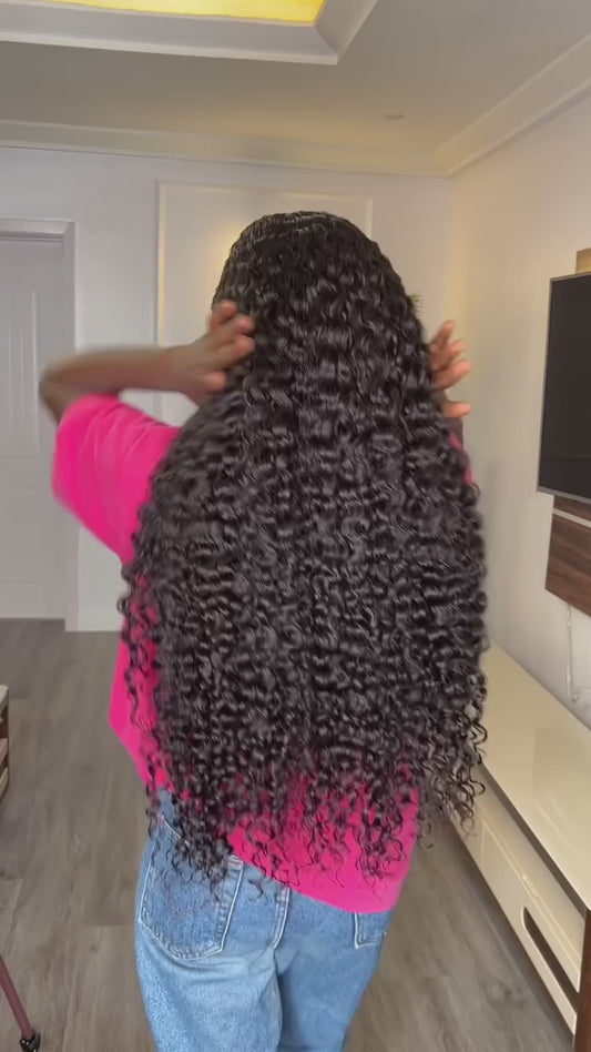 13x4 Deep Wave Frontal Wig HD Lace Wig 30Inch Deep Curly Wave Human Hair