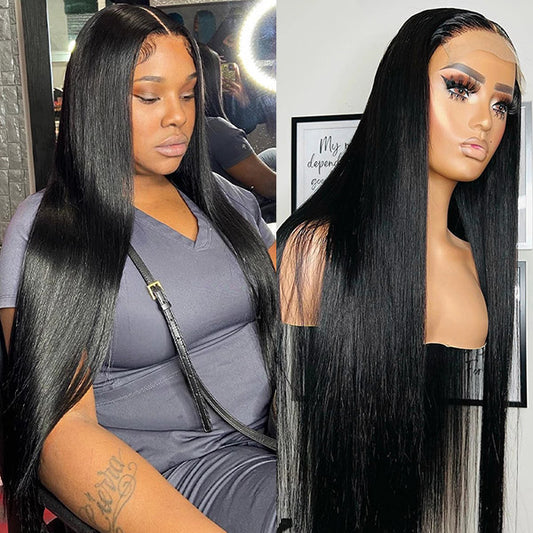 Straight Human Hair 5x5 Lace Closure Wig Long HD lace Wigs 30 inch Hair