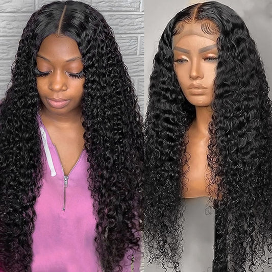 Deep Wave Human Hair Wig 5x5 Lace Closure Wig Glueless Lace Human Hair wig Pre plucked