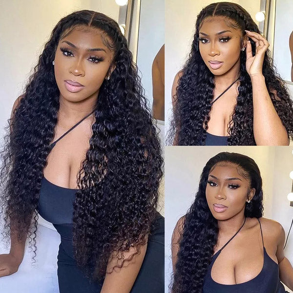 Deep Wave Human Hair Wig 5x5 Lace Closure Wig Glueless Lace Human Hair wig Pre plucked