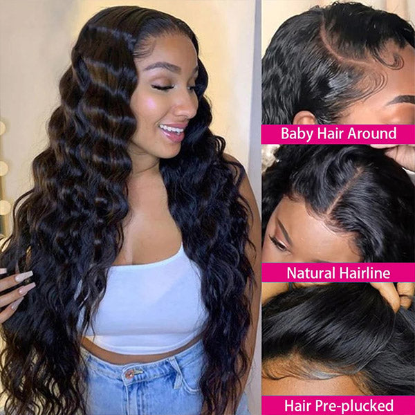 5x5 HD Lace Closure Wig Loose Deep Wave Human Hair Invisible Lace Wig