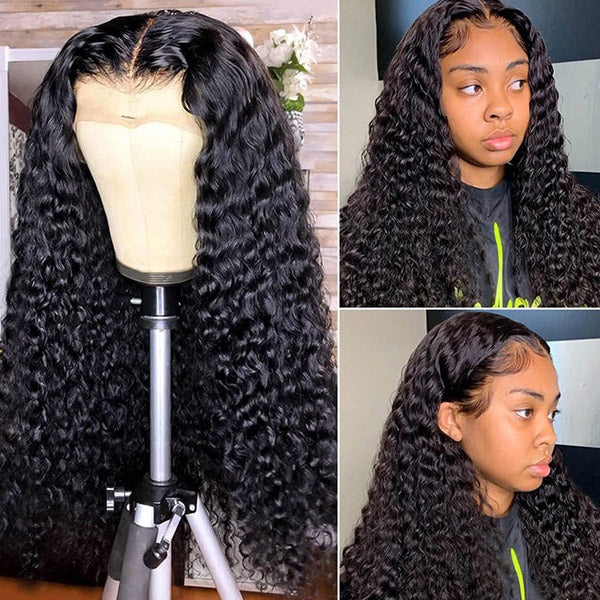 Deep Wave Human Hair Wig 5x5 Lace Closure Wig Glueless Lace Human Hair wig Pre plucked