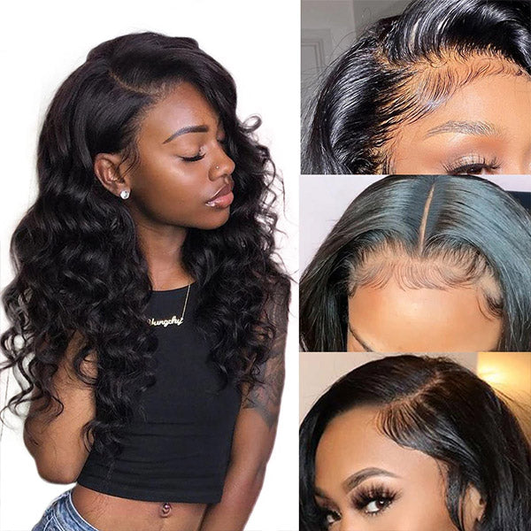 Loose Wave Human Hair Wigs Peruvian HD Lace 5x5 Deep Part Lace Closure Wig
