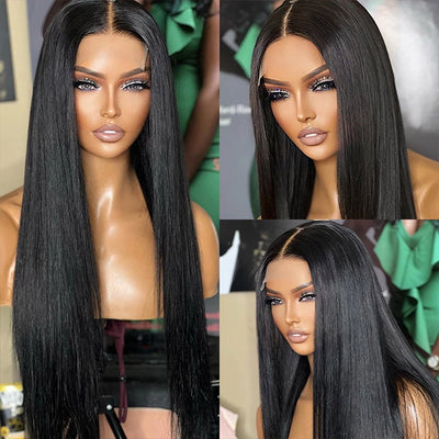 Straight Human Hair 5x5 Lace Closure Wig Long HD lace Wigs 30 inch Hair