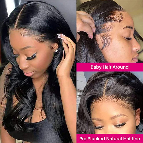 Body Wave Lace Closure Wig 5x5 HD lace Wig 200 High Density Wig with Baby Hair