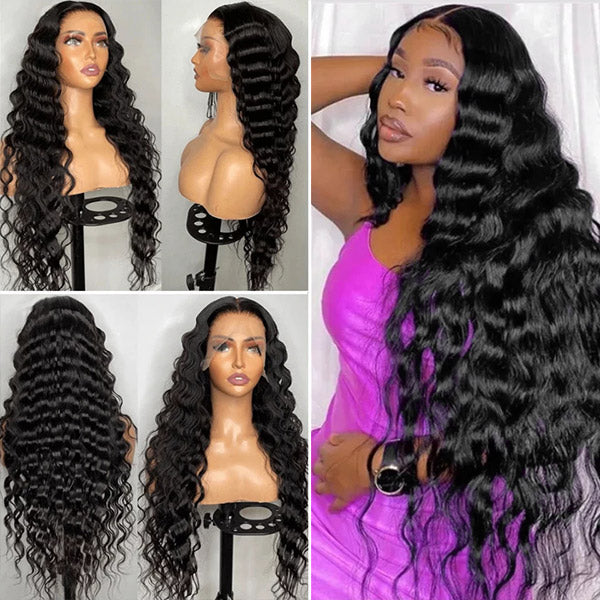 5x5 HD Lace Closure Wig Loose Deep Wave Human Hair Invisible Lace Wig