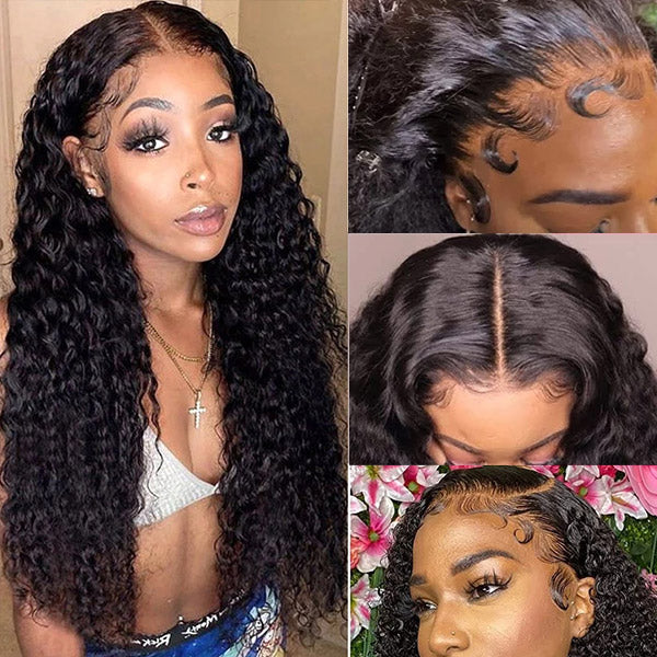 Deep Wave Human Hair Wig 5x5 Lace Closure Wig Glueless Lace Human Hair wig Pre plucked