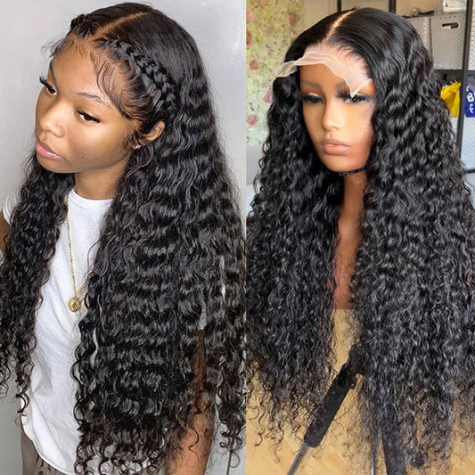 30 inch Water Wave 5x5 HD Lace Closure Wig Human Hair Wigs For Black Women