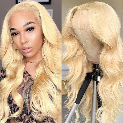 Transparent Lace Body Wave T Part Wig 613 Blonde Human Hair Wigs Pre PLucked Lace WIg