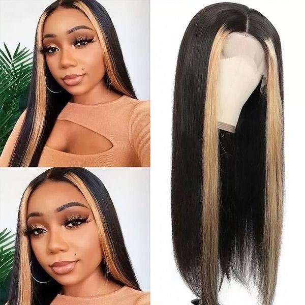 13x4 Lace Front Wig Highlights Hair TL27 Lace Wig Straight Hair - UWigs