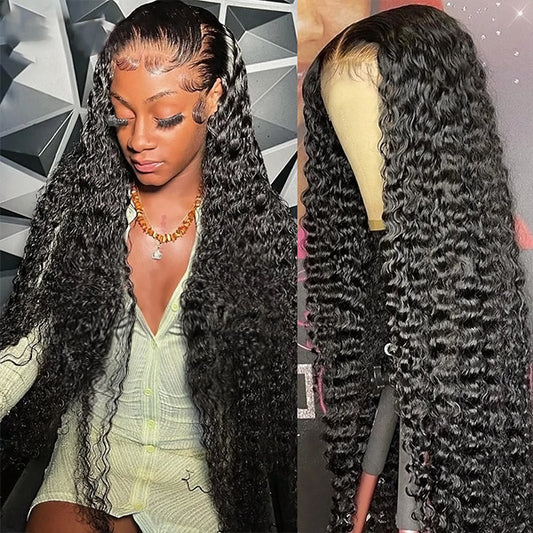 13x4 HD Invisible Lace Front Glueless Wigs Kinky Curly For Black Women Lace Frontal Human Hair Wig 180% Density