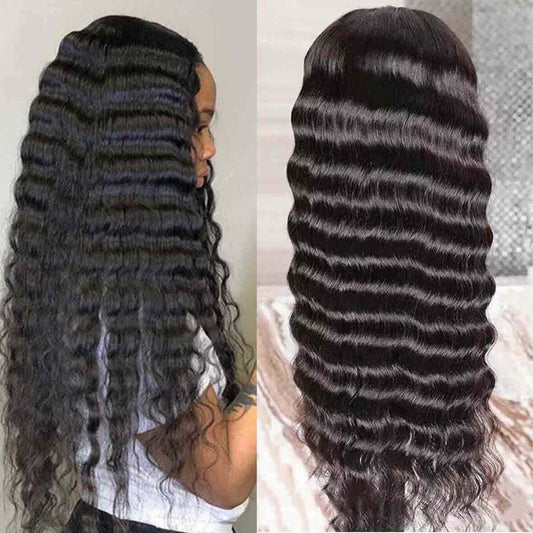 Loose Deep Wave Transparent Lace Wig 4x4 Lace Closure Human Hair Wigs For Black Women Pre Plucked Lace Closure Wig