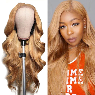 Body Wave 13x4 Lace Front Wigs #27 Color Human Hair Wigs Pre Plucked 30Inch